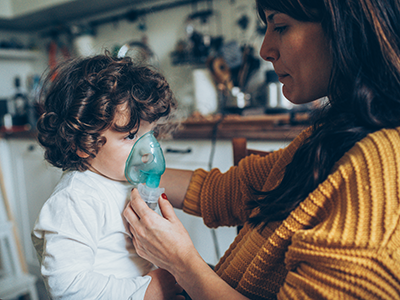 child using inhaler