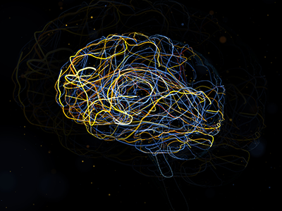 3d render of brain form