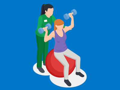 illustration of person lifting weights for physical therapy