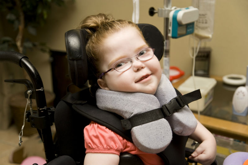 young girl with cerebral palsy