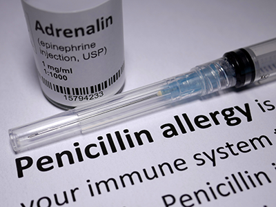 penicillin bottle and needle